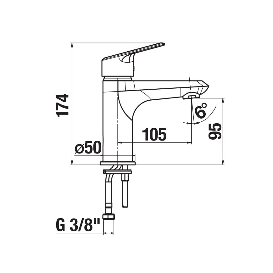 JIKA H3112E10041101 - Kran till handfat TALAS 17,4 cm skinande krom