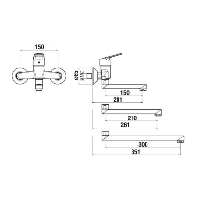JIKA H3112E70042201 - Kran till handfat TALAS 15x20,1 cm skinande krom