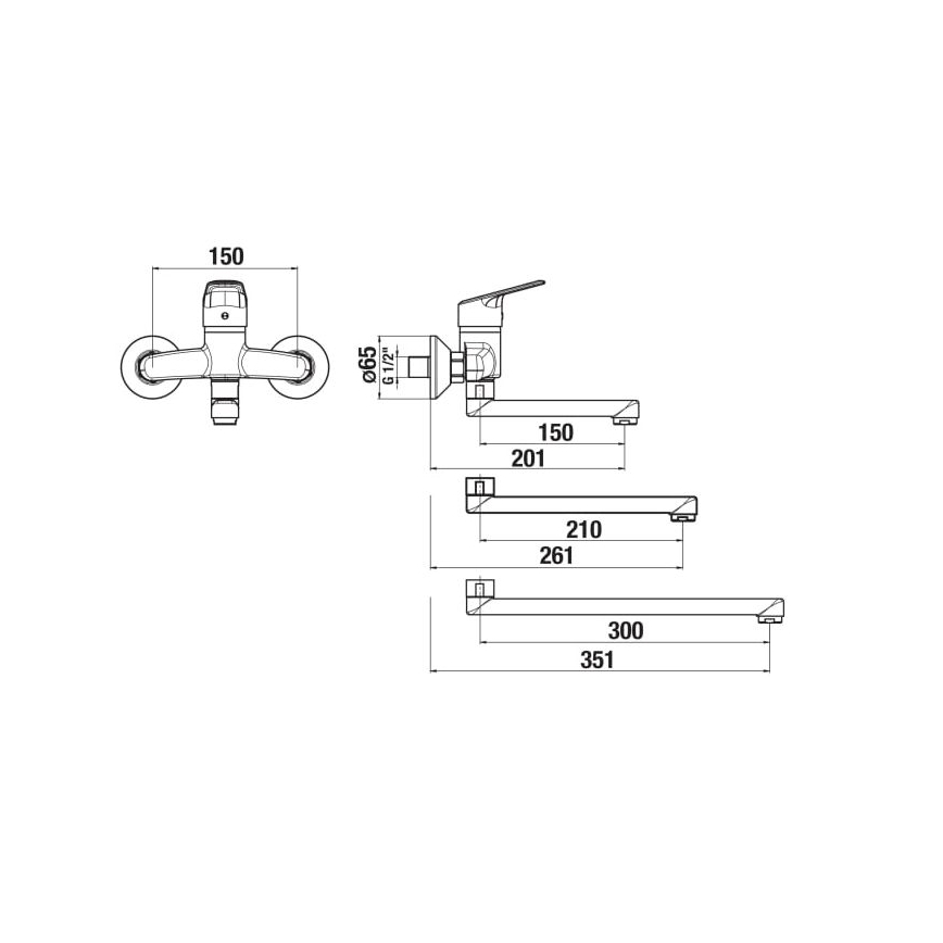 JIKA H3112E70042201 - Kran till handfat TALAS 15x20,1 cm skinande krom
