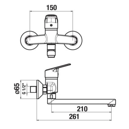 JIKA H3112E70042301 - Kran till handfat TALAS 15x26,1 cm skinande krom