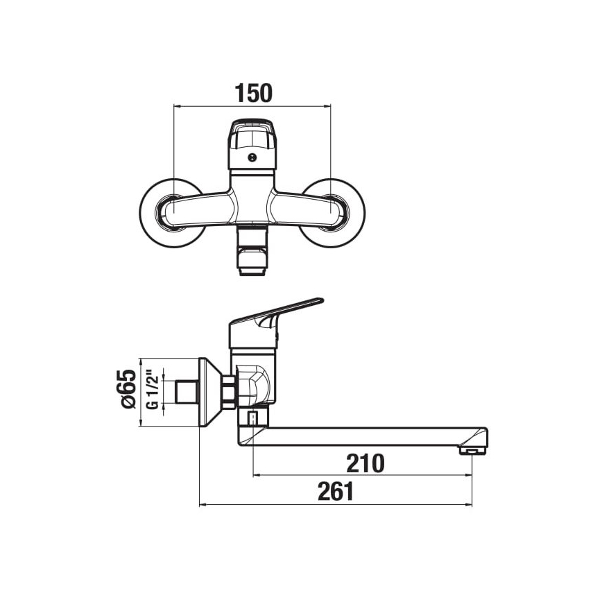 JIKA H3112E70042301 - Kran till handfat TALAS 15x26,1 cm skinande krom
