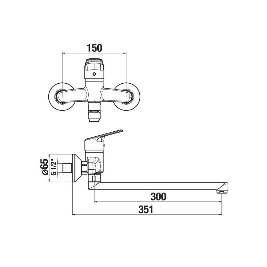 JIKA H3112E70042401 - Kran till handfat TALAS 15x35,1 cm skinande krom