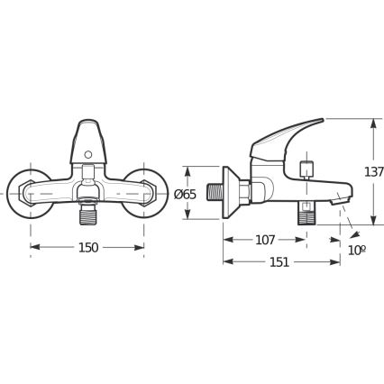 JIKA H3211N70044001 - Kran till badkar TALAS 13,7 cm skinande krom