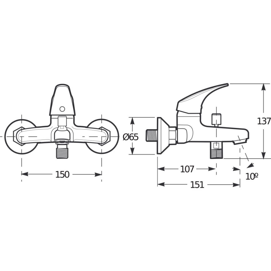 JIKA H3211N70044001 - Kran till badkar TALAS 13,7 cm skinande krom