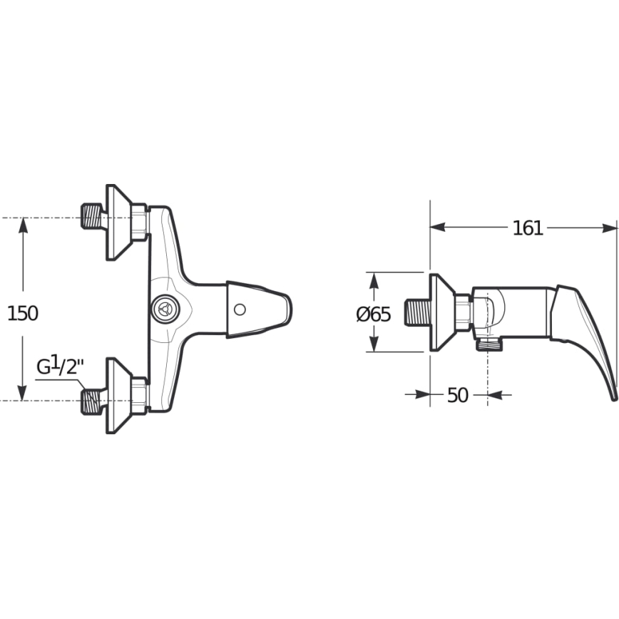 JIKA H3311N70044001 - Duschblandare TALAS blank krom