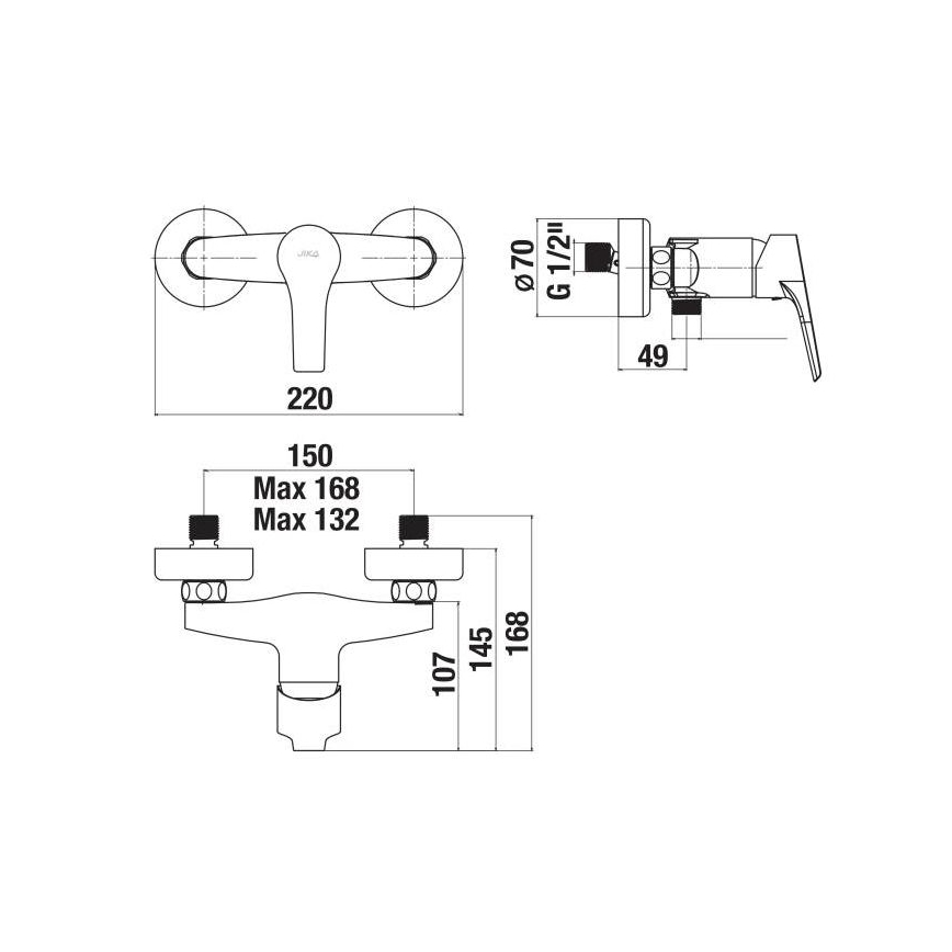 JIKA H3311W70044001 - Dushkran CUBE skinande krom