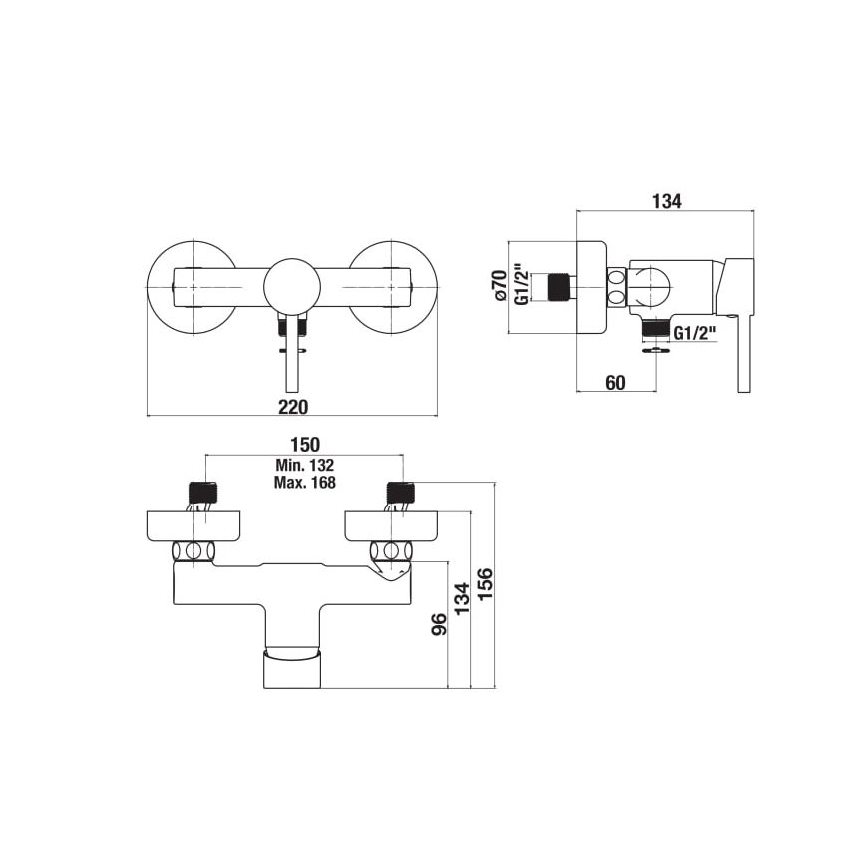 JIKA H3312F77164001 - Dushkran MIO matt svart