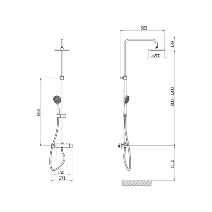 JIKA H3337170045711 - Duschutrustning med termostat MIO skinande krom