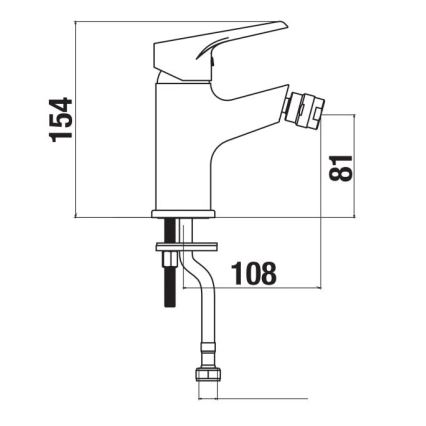 JIKA H3411W10041101 - Kran till bidé CUBE 15,4 cm skinande krom