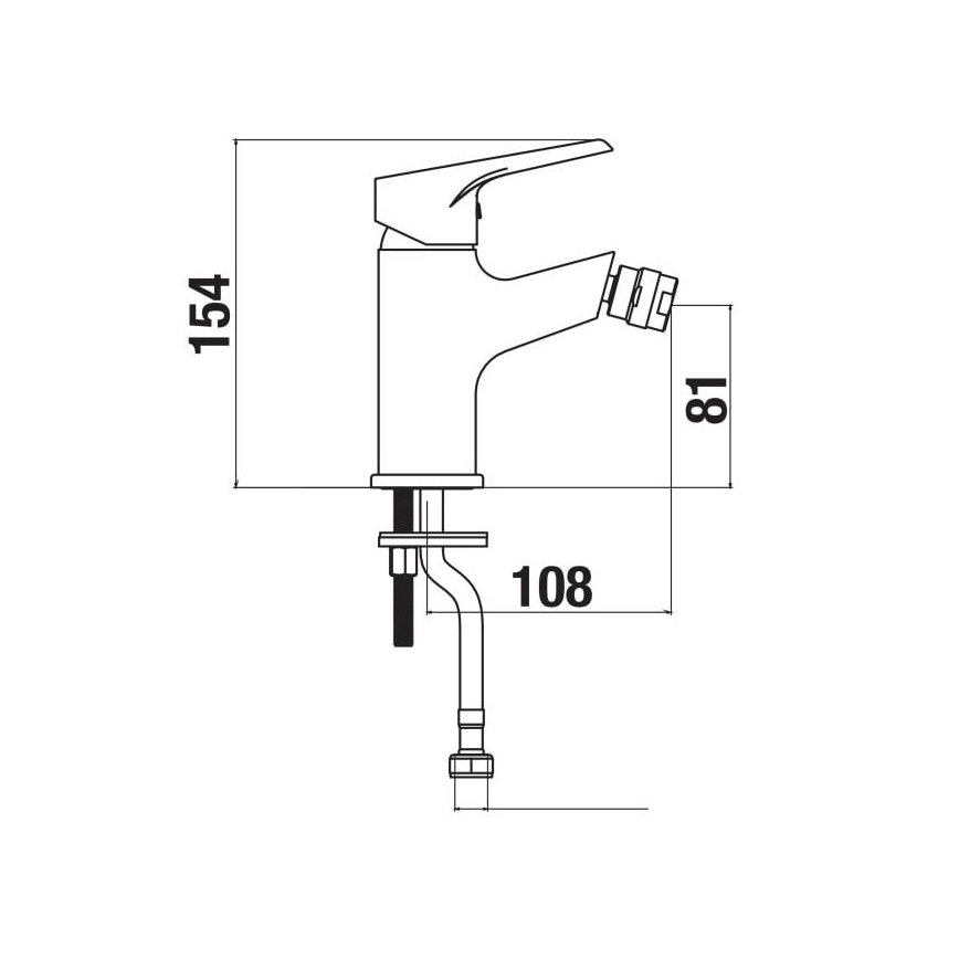 JIKA H3411W10041101 - Kran till bidé CUBE 15,4 cm skinande krom