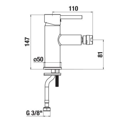 JIKA H3412F17161101 - Kran till bidé MIO 14,7 cm matt svart