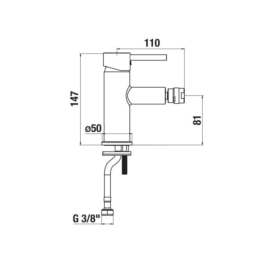 JIKA H3412F17161101 - Kran till bidé MIO 14,7 cm matt svart