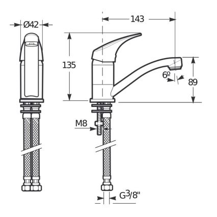 JIKA H3511N10042201 - Vaskkran TALAS 13,5 cm skinande krom