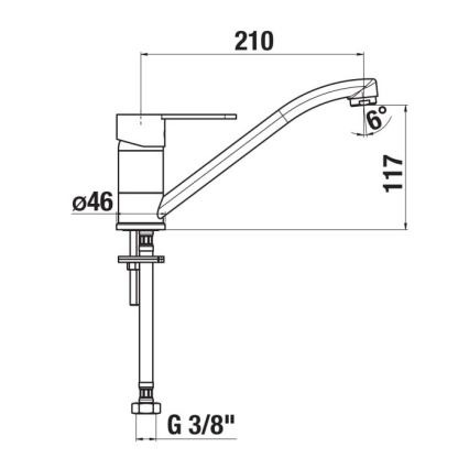 JIKA H3511Z10042301 - Vaskkran LYRA 21 cm skinande krom