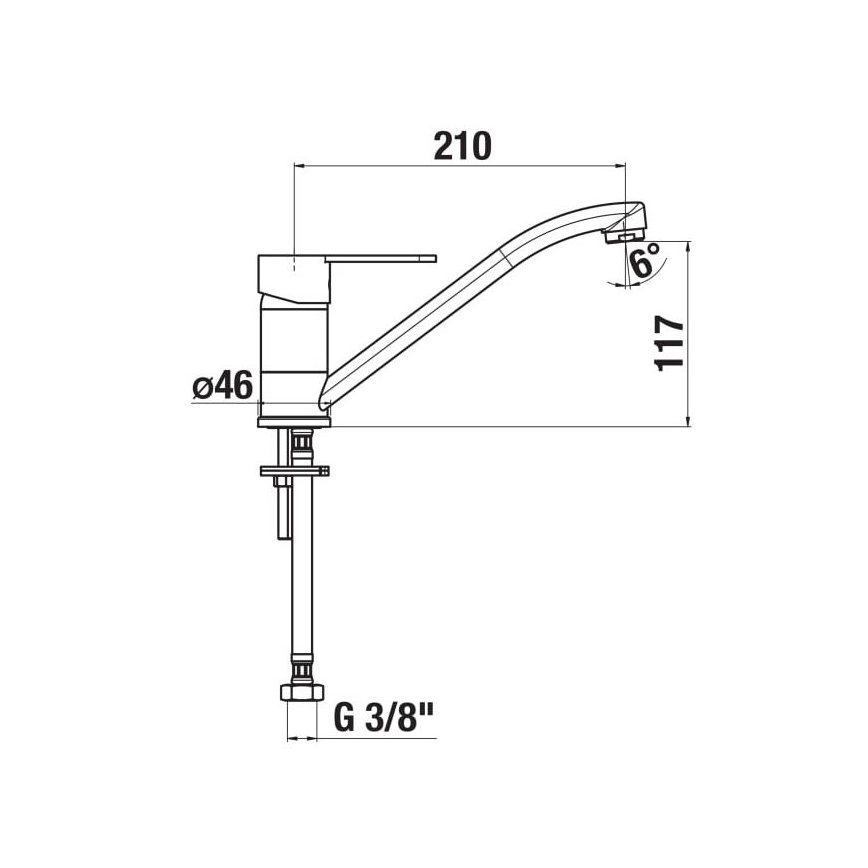 JIKA H3511Z10042301 - Vaskkran LYRA 21 cm skinande krom