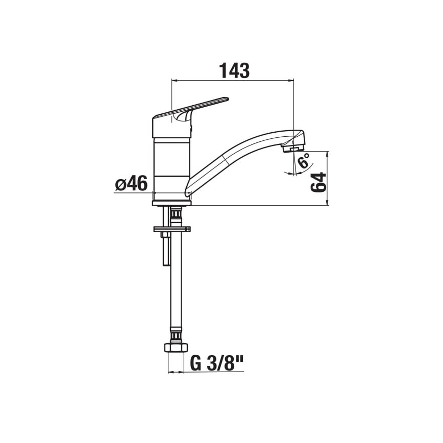 JIKA H3512E10042201 - Vaskkran LYRA 14,3 cm skinande krom