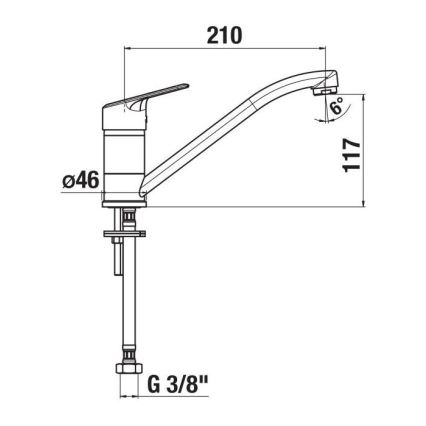 JIKA H3512E10042301 - Vaskkran LYRA 21 cm skinande krom