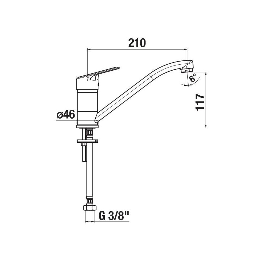 JIKA H3512E10042301 - Vaskkran LYRA 21 cm skinande krom