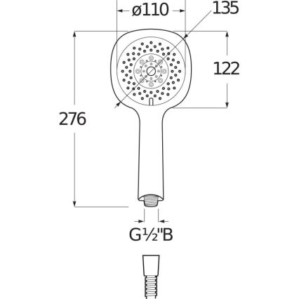 JIKA H3611X30044711 - Handhållen dush CUBITO skinande krom