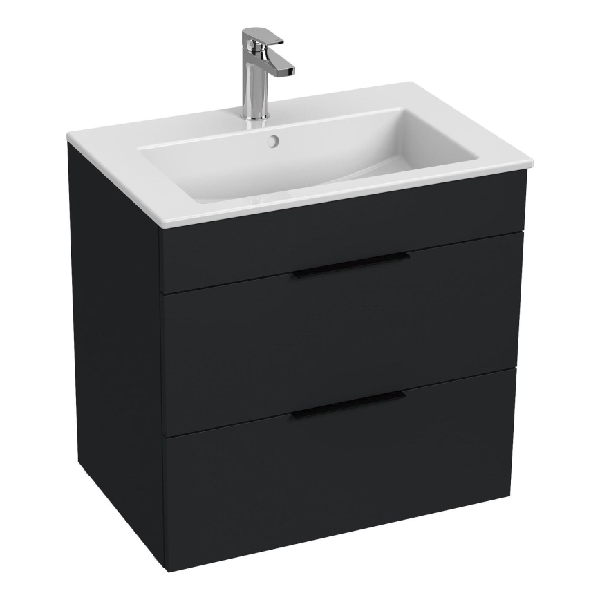 JIKA H4536021763521 - Badrumsskåp med handfat CUBE 60,7x65 cm svart