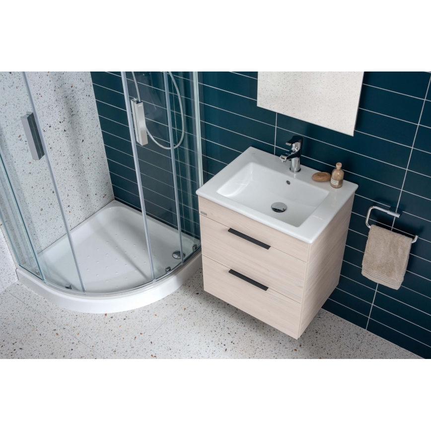 JIKA H4536021765141 - Badrumsskåp med handfat CUBE 60,7x65 cm ask