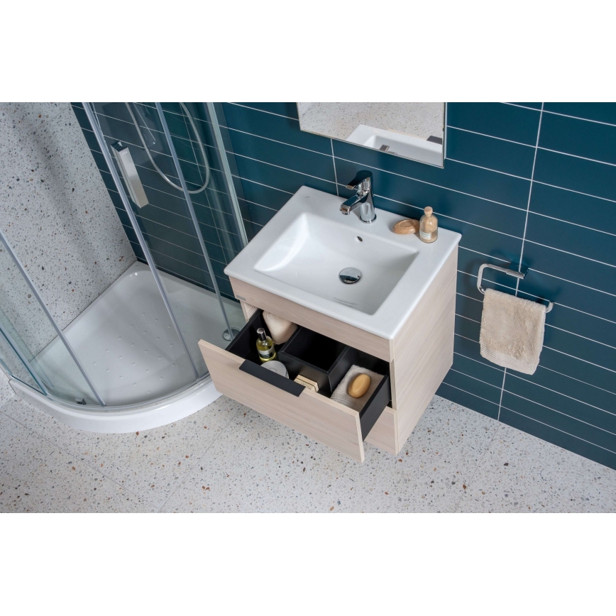 JIKA H4536021765141 - Badrumsskåp med handfat CUBE 60,7x65 cm ask