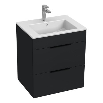 JIKA H4536121763521 - Badrumsskåp med handfat CUBE 60,7x55 cm svart