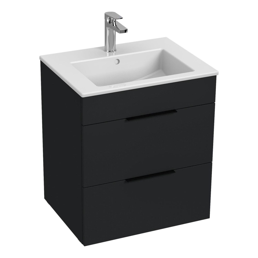 JIKA H4536121763521 - Badrumsskåp med handfat CUBE 60,7x55 cm svart