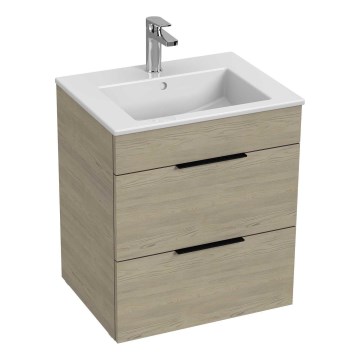 JIKA H4536121765141 - Badrumsskåp med handfat CUBE 60,7x55 cm ask