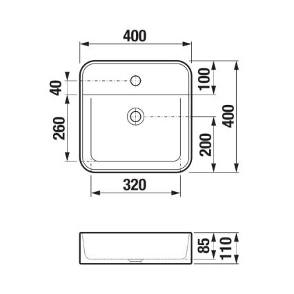 JIKA H8183610001111 - Bänkvask ASTRA 40x40 cm keramik/vit