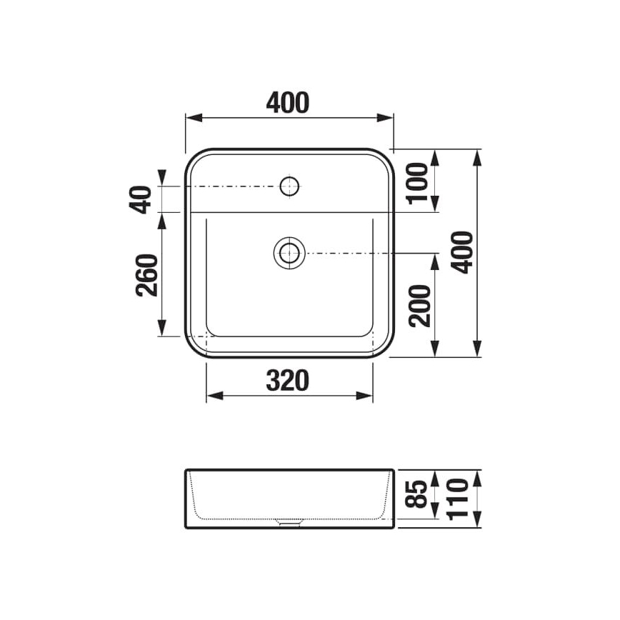 JIKA H8183610001111 - Bänkvask ASTRA 40x40 cm keramik/vit