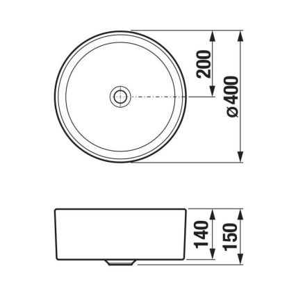 JIKA H8184200001121 - Bänkvask CUBITO diameter 40 cm keramik/vit