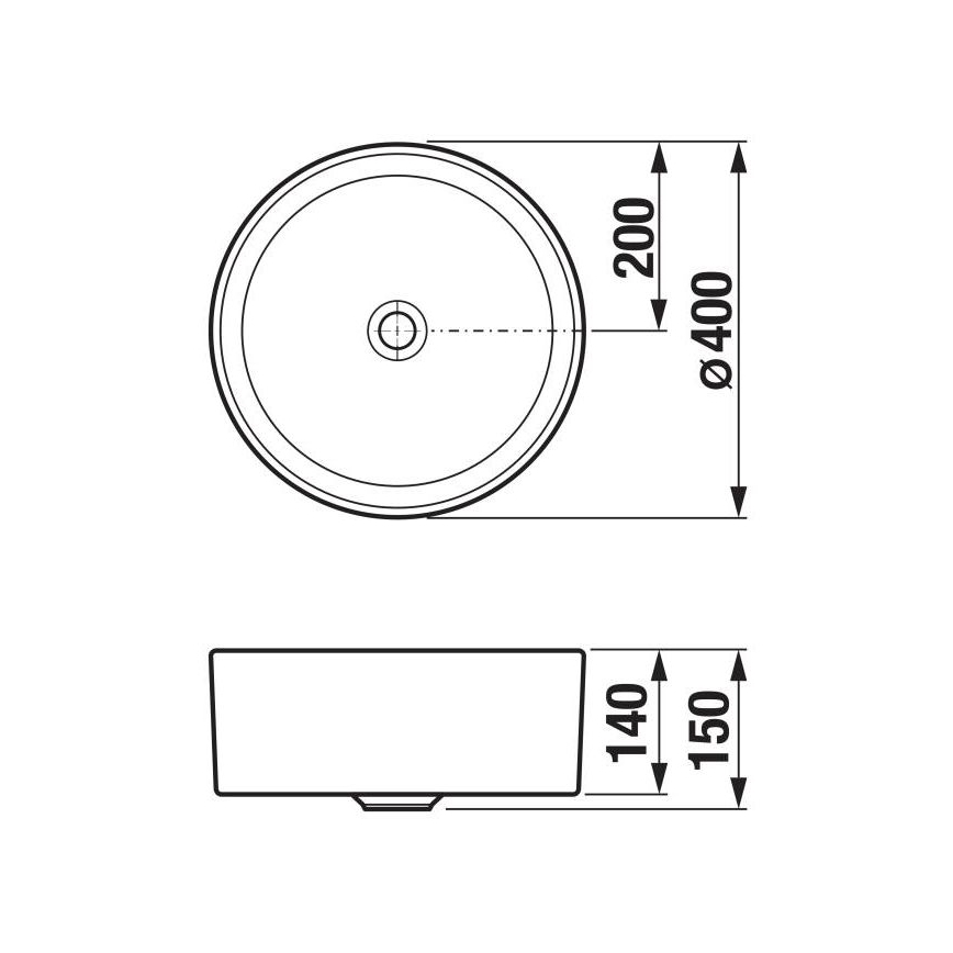 JIKA H8184200001121 - Bänkvask CUBITO diameter 40 cm keramik/vit