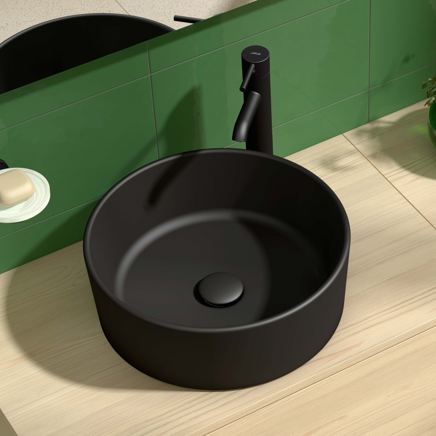 JIKA H8184207161121 - Bänkvask CUBITO diameter 40 cm keramik/matt svart
