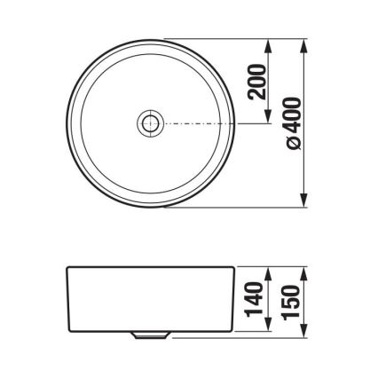 JIKA H8184207161121 - Bänkvask CUBITO diameter 40 cm keramik/matt svart