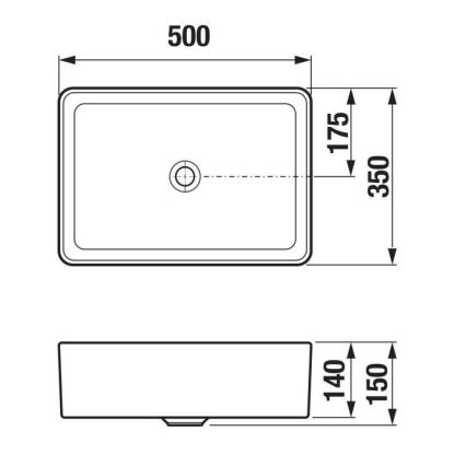 JIKA H8184230001121 - Bänkskål CUBITO 50x35 cm keramik/vit