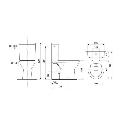 JIKA H8273860002801 - WC-kompakt LYRA keramik/vit