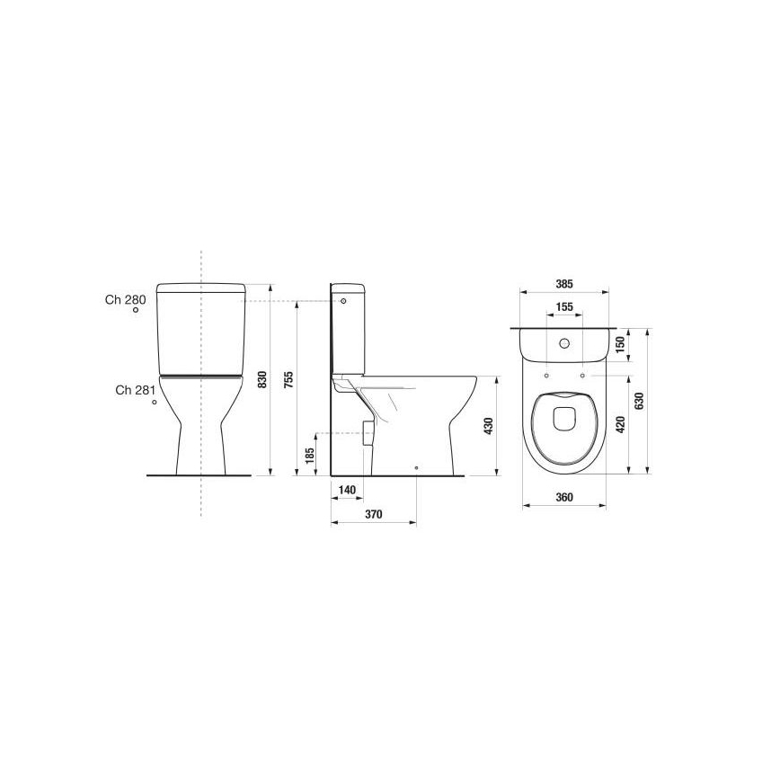 JIKA H8273860002801 - WC-kompakt LYRA keramik/vit