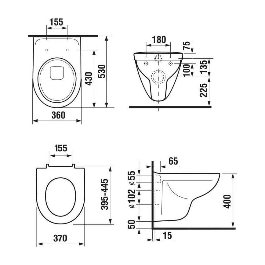 JIKA H8663800000001 - Vägghängd WC LYRA keramik/vit + WC-sits SoftClose LYRA duroplast/vit