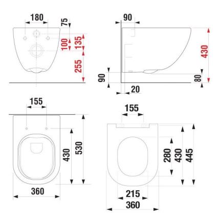 JIKA H8667140000001 - Vägghängd WC-stol MIO, keramik/vit + Toalettsits MIO SoftClose, duroplast/vit