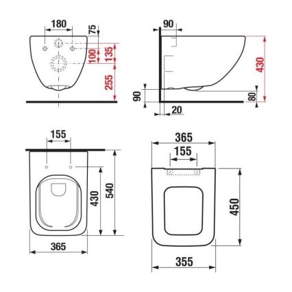 JIKA H8669540000001 - Vägghängd WC PURE keramik/vit + WC-sits SoftClose PURE duroplast/vit
