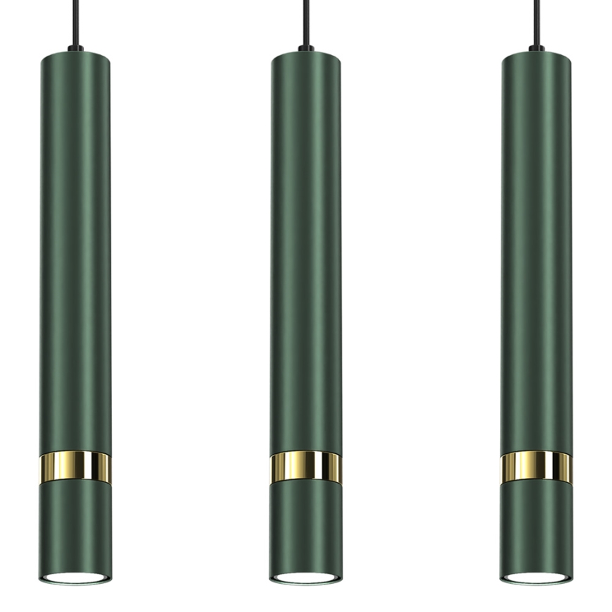 JOKER pendellampa med sladd 3xGU10/25W/230V grön/guld
