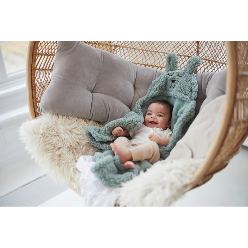 Jollein - Inlindningsfilt fleece Bunny 100x105 cm Ash Green