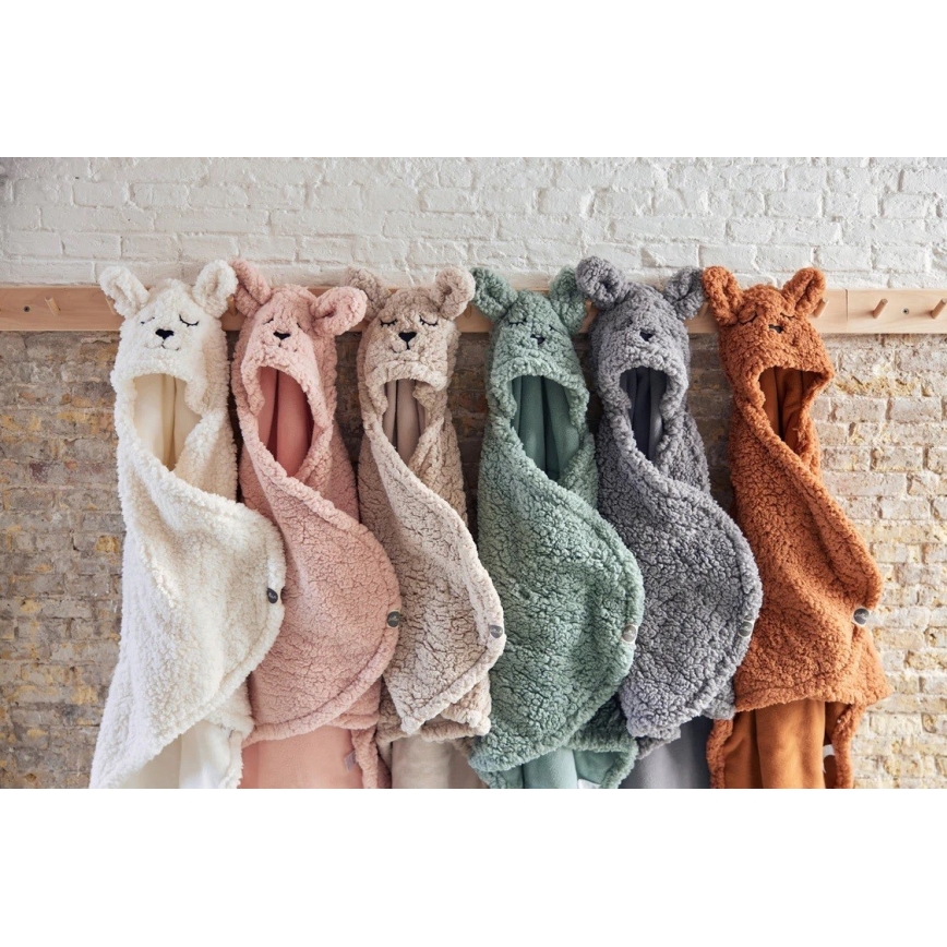 Jollein - Inlindningsfilt fleece Bunny 100x105 cm Ash Green