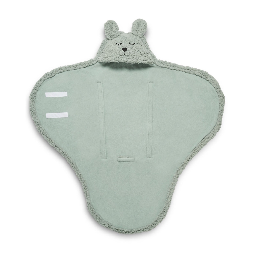 Jollein - Inlindningsfilt fleece Bunny 100x105 cm Ash Green