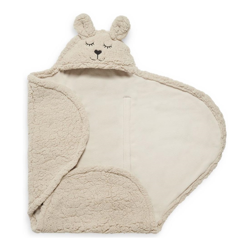 Jollein - Inlindningsfilt fleece Bunny 100x105 cm Nougat