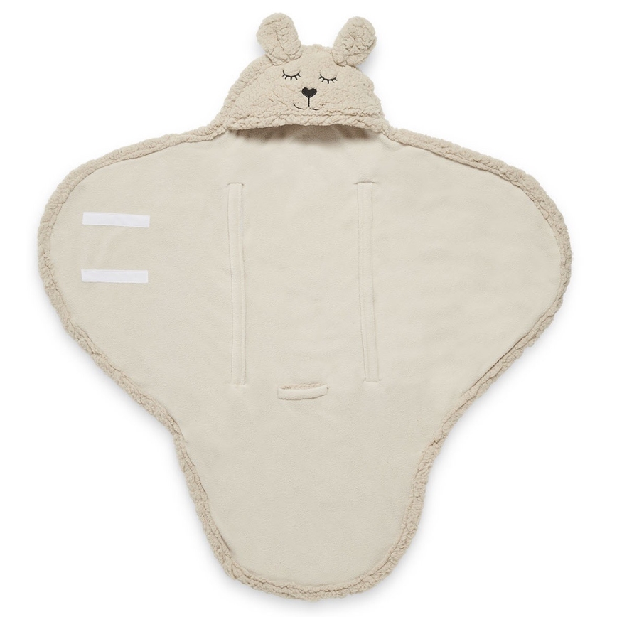 Jollein - Inlindningsfilt fleece Bunny 100x105 cm Nougat