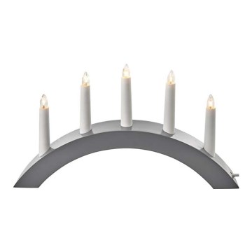 Jul ljusstake  5xE10/15W/230V grå