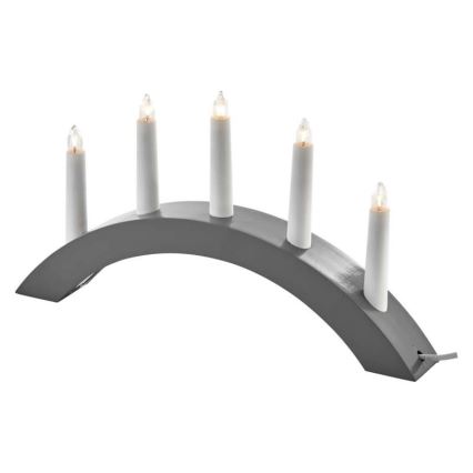 Jul ljusstake  5xE10/15W/230V grå