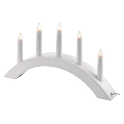 Jul ljusstake  5xE10/15W/230V vit 